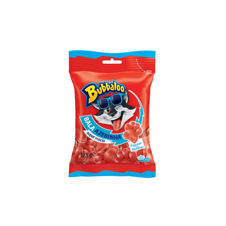 Bala Bubbaloo Morango Patinhas Pacote 82.5G