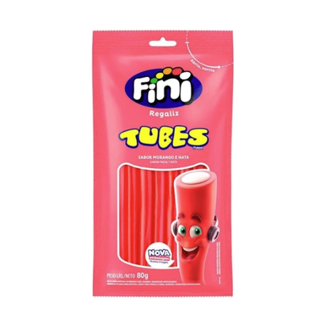 BALA FINI 80G TUBINHOS MORANGO