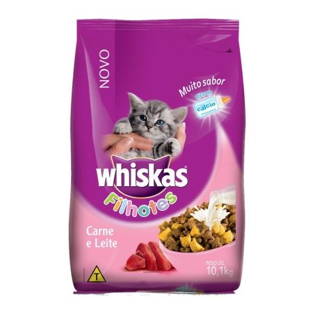 ALIM GATO WHISKAS 10.1KG CARNE/LEITE FIL