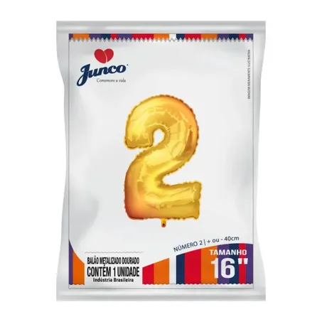 Balao Junco Metalizado 40cm N2 Dourado