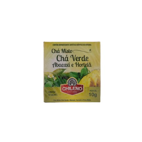 Chá Misto Chileno Chá Verde, Abacaxi, Hortelã e Erva-Mate Caixa com 10un - 10gr 360-0