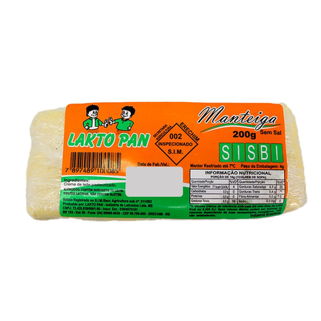 Manteiga extra s/sal lakto pan tb 200g