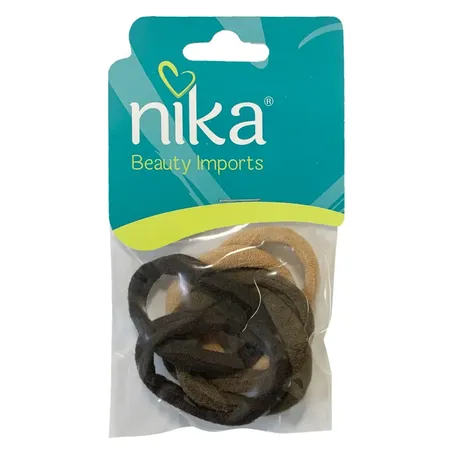 Elastico cabelo tipo meia nude/marrom nika c/6un