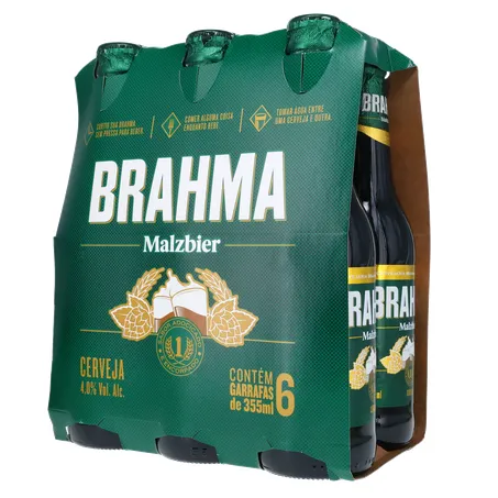 Cerveja Brahma Malzbier Long Neck 355ml C/6 360-3