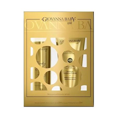 Kit giovanna baby gold body splash 260ml + loção hidratante 200ml