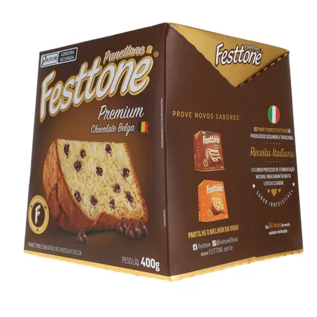 Panettone Festtone Premium Chocolate Belga 400g 360-4