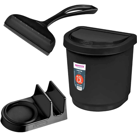 Kit Organizador Sanremo Para Pia - Preto