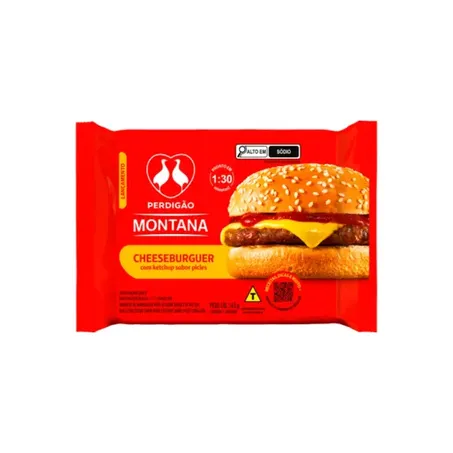 Lanche cheeseburger ketchup perdigão 145g