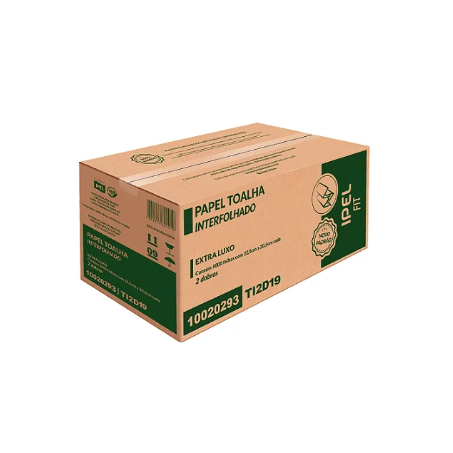 PAPEL TOALHA INTERFOLHADA FOLHA SIMPLES BRANCO 19G 22,5 X 20,5CM C/5000FLS IPEL 20294