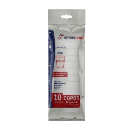 Copo brigadeiro strawplast 50ml com 10