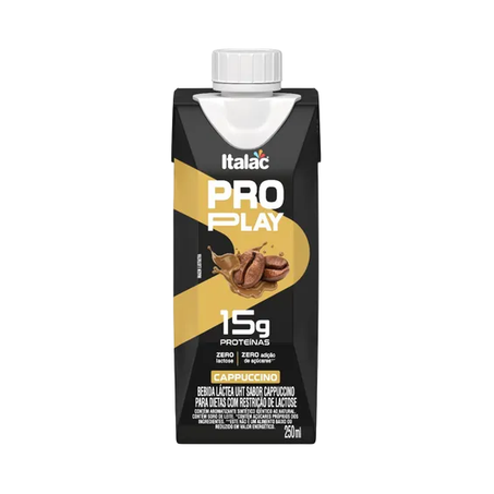 Bebida Láctea Italac Pro Play Whey Cappuccino Zero Lactose 250ml