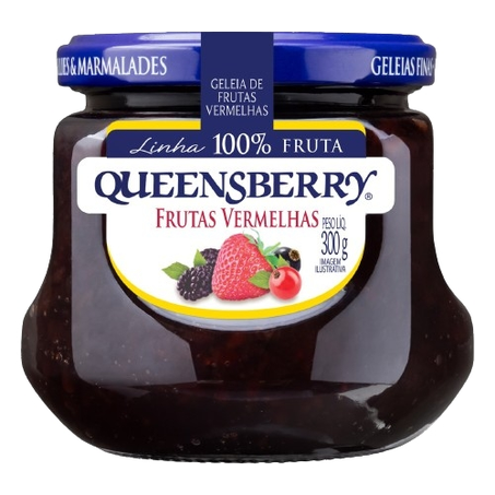 Geléia de Frutas Vermelhas 100 da Fruta Queensberry Vidro com  300G