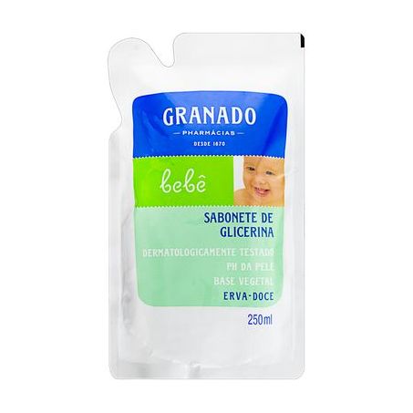 SABONETE LIQUIDO  GRANADO 250ML REFIL BEBE ERVA DOCE