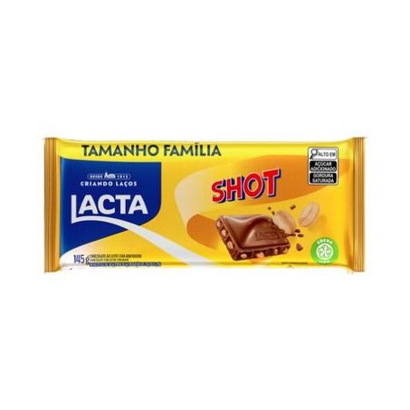 Chocolate branco lacta shot pacote 145g