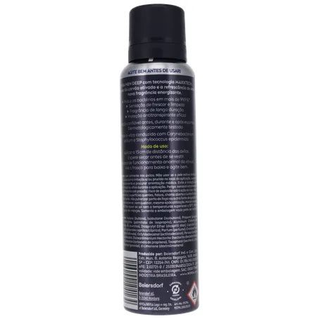 Antitranspirante Aerosol Nivea Men Deep Sport 72H Carvão Ativado Frasco Spray 150ml 360-19