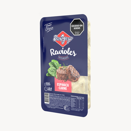 RAVIOLI CARNE/ESPINAFRE DON YEYO  500G