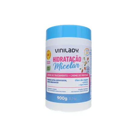 Creme de Tratamento + Creme de Pentear Vinilady Hidratação Micelar Pote 900gr 360-1