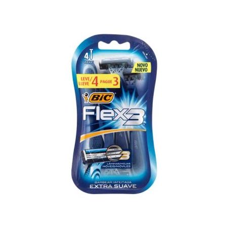 APARELHO DE BARBEAR BIC FLEX 3 EXTRA SUAVE LEVE 4 PAGUE 3