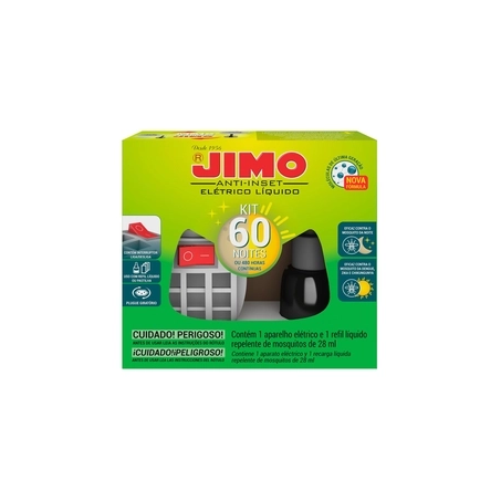 INSETICIDA APARELHO E REFIL LÍQUIDO ANTI-INSET 60 NOITES JIMO