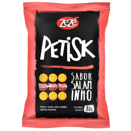 BISCOITO SALGADO PETISK ZEZÉ SABOR SALAMINHO 80G