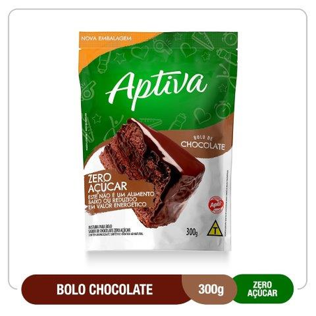 Mistura para Bolo Aptiva Chocolate Sem Açucar 300g