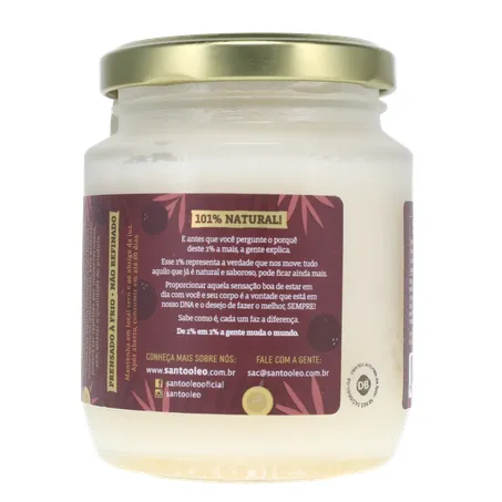 Óleo de Coco Santo Óleo Extra Virgem  Pote de Vidro 200ml 360-13