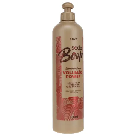 CREME PARA PENTEAR SEDA BOOM VOLUMÃO POWER ESBANJE SEU CRESPO ÓLEO DE COCO + ABACATE 350ML 360-34