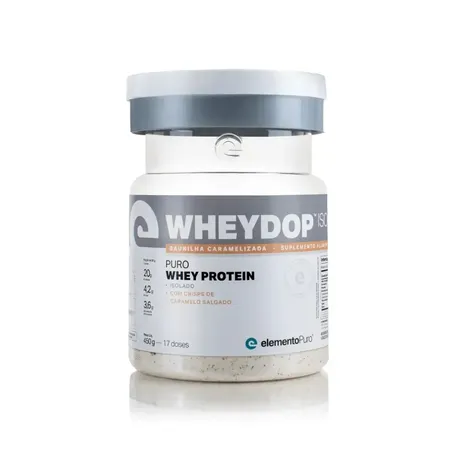 WHEYDOP ISO BAUNILHA CARAMELADA 450G - ELEMENTO PURO