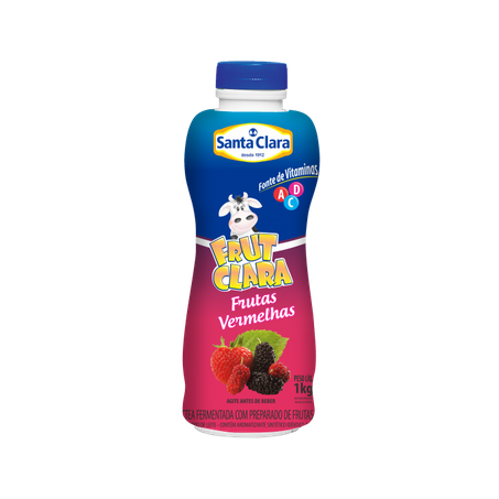 Bebida láctea frut clara frutas vermelhas garrafa 1l