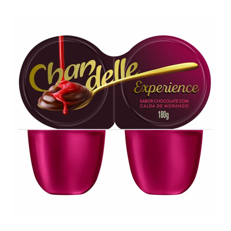 Sobremesa chocolate com calda de morango chandelle 180g