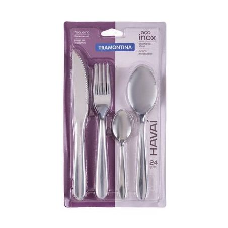 Faqueiro inox tramontina havai com 24 peças 66905094