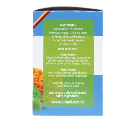Cha sulmel melissa camomila mel 10g 360-1