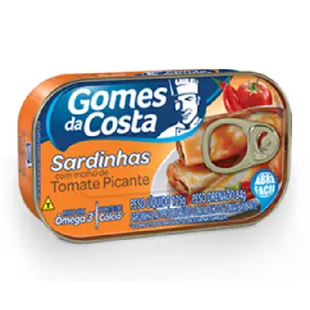 SARDINHA GOMES DA COSTA TOMATE PICANTE 125G