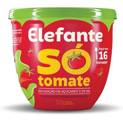 Extrato tomate só tomates elefante pote 310g
