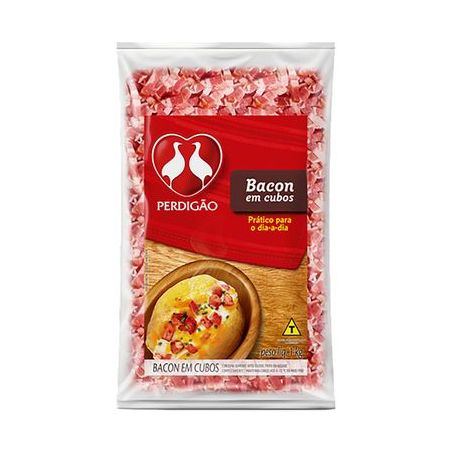 BACON PERDIGAO 1KG DEFUMADO CUBOS