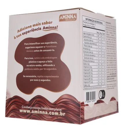 PANETONNE AMINNA S/GLÚTEN CREME DE AVELÃ 240G 360-12