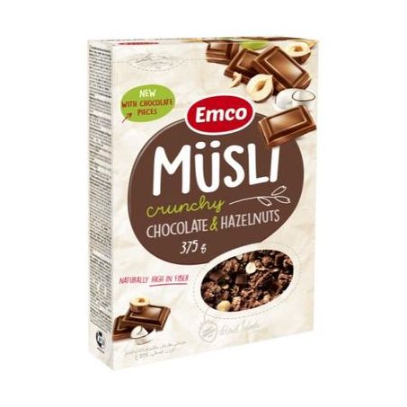 Musli emco crunchy choc e hazelnuts 375g