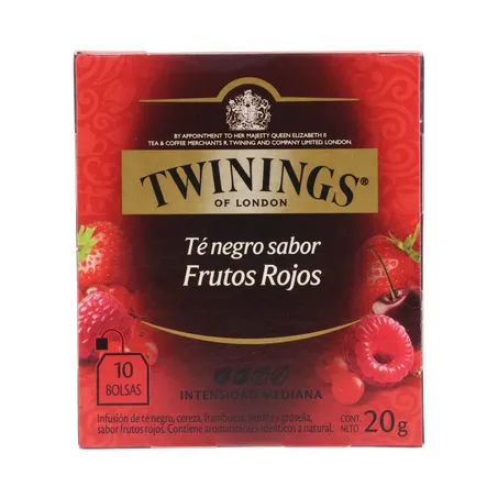 CHÁ TWININGS PRETO SABOR FRUTAS VERMELHAS CAIXA C/10 UN 360-18