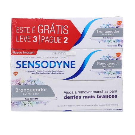 Creme Dental Sensodyne 50g Lv3 Pg2 Branqueador Extra Fresh
