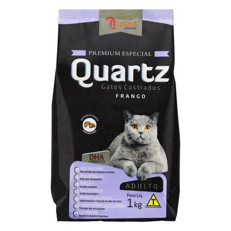 RAÇÃO PARA GATOS CASTRADOS ADULTOS FRANGO QUARTZ PREMIUM ESPECIAL