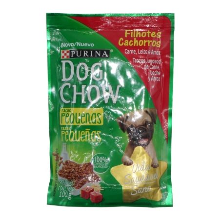 Racao dog chow molho filhotes carne 100g