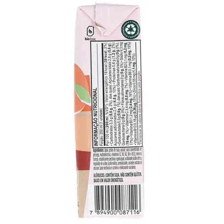 Bebida Soja Ades Pêssego Caixa 200ml 
  360-3