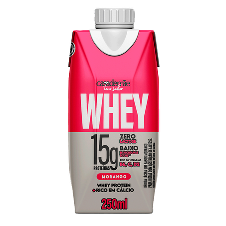 Whey15g casa de mãe morango 250ml