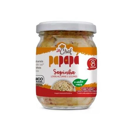 Papinha La Chef Sopinha Papapa 180g Organico Lentilha Carne Legumes