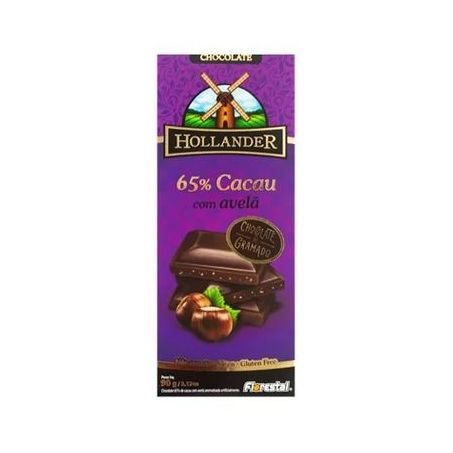 CHOCOLATE HOLLANDER FLORESTAL CACAU/AVELA 65% 90G