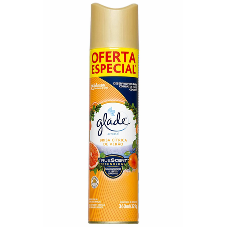 Purificador ambiente aerosol glade 360ml brisa citrica promocional