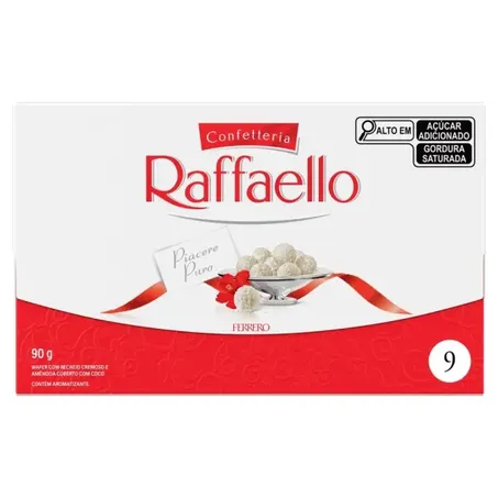Wafer com Recheio Cremoso Raffaello Ferrero Caixa 90gr