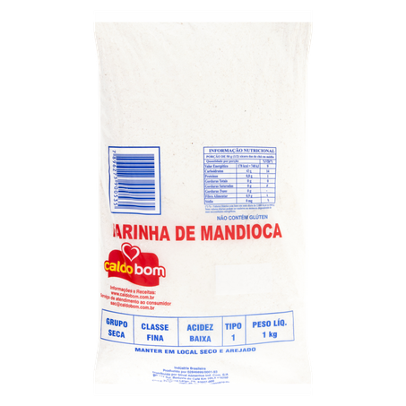 Far De Mandioca Caldo Bom 1kg Amarrada
