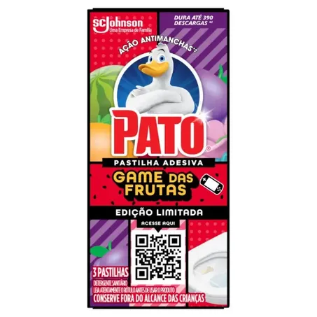 Pastilha adesiva sanit pato c/3 game das frutas