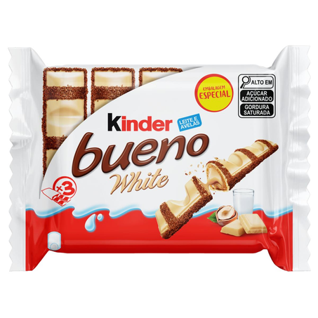 Kinder Bueno 117g - White - Chocolate Branco - 3 Unidades